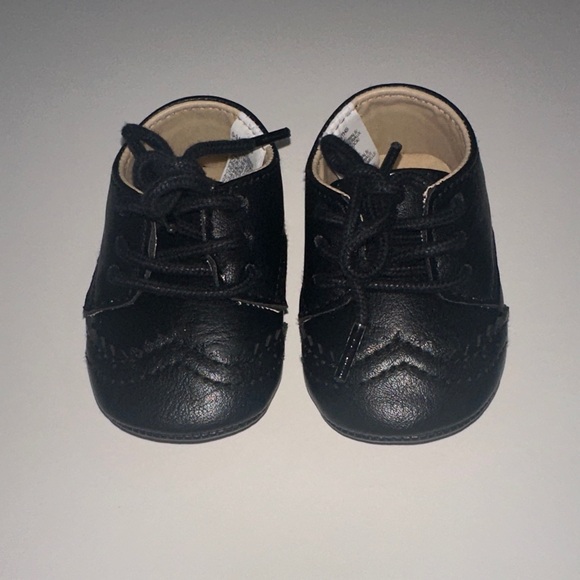 Janie and Jack Black Baby Walker Shoes - Picture 1 of 4
